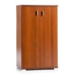 Meuble à chaussures - noyer - 2 portes en bois - 2 étagères réglables - style contemporain - design élégant ... Meuble à chaussures - noyer - 2 portes en bois - 2 étagères réglables - style contemporain - design élégant ...