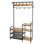 Meuble � chaussures et porte - manteau - aktive - 18429 - 102 x 40 x 180 cm - 17 crochets - m�tal noir ...