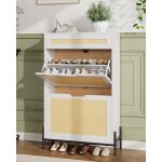 Meuble � chaussures en rotin avec 3 tiroirs et �tag�res r�glablespour entr�e couloir et porche style ...