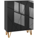 Meuble � chaussures style art d�co bercol noir laqu�