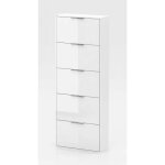 Meuble � chaussures - swan - 5 tiroirs - blanc laqu�