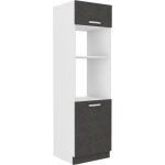 Meuble colonne four 2 portes battantes - gris - l 60 x p 57 x h 210 cm - lassen