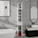 Meuble colonne de rangement �troit salle de bain blanc 7. 87x7. 87x70. 87 in