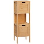 Kleankin - meuble de rangement colonne pour salle de bain - bambou - 30x30x90cm - bois naturel