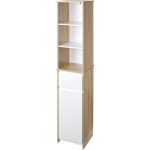 Kleankin - meuble colonne de salle de bain - panneaux mdf classe e1 - 32. 6x30x171. 2cm - blanc bois ...