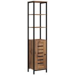 Kleankin - meuble colonne de salle de bain - panneaux de particules - 37x30x167cm - marron