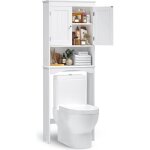 Meuble colonne salle de bain bealife - rangement dessus toilettes wc - 1 tagre rglable - 2 portes ...
