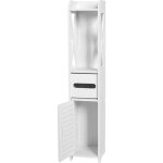 Meuble colonne de salle de bain - blanc - 80x15. 5x15cm - rangement et stockage Meuble colonne de salle de bain - blanc - 80x15. 5x15cm - rangement et stockage