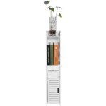 Meuble colonne salle de bain en bois blanc - armoire de rangement moderne avec 2 etagres et 1 tiroir ...