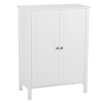 Meuble colonne de salle de bain - double porte et �tag�re ouverte - 60 x 30 x 80 cm