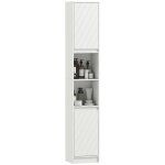 Meuble colonne salle de bain - homcom - 2 portes 2 compartiments ouverts et �tag�re r�glable - mdf - ...