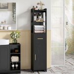 Meuble colonne salle de bain meuble de rangement 30 � 30 � 1386 cm armoire avec une porte et un tiroir ...