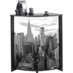 Meuble - comptoir bar 96 cm noir 3 niches - new york 500 - l 96. 7 x l 44. 9 x h 104. 8 cm