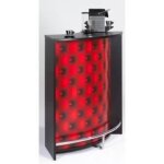 Meuble comptoir bar noir 3 niches repose - pieds mtal 1069 x 1048 x 533 cm - capitons rouges 922 - l ...