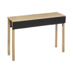 Meuble console extensible et bureau en bois beige et gris - five - h 80 cm - 3 cavits - 100 kg