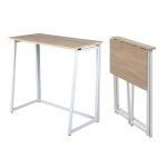 Meubles cosy bureau / table dordinateur industriel pliant en bois de chêne et en métal blanc - ascoli ... Meubles cosy bureau / table dordinateur industriel pliant en bois de chêne et en métal blanc - ascoli ...