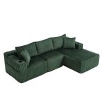 Meubles cosy ensemble canap� avec coussins poches lat�rales et porte - gobelets en velours c�tel� doux ...