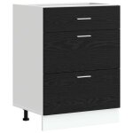 En solde meuble de cuisine bas(1 pc) placard cuisine avec tiroir ch�ne noir 60x46x815 cm a2213