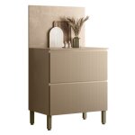Meuble de cuisine bas 1 porte 1 tiroir taupe et cr�dence marbre l 80 h 91. 5 p 53. 3 cm - l 80 x l 53. ...