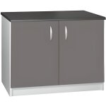 Meuble cuisine bas 120 cm 2 portes oxane gris Meuble cuisine bas 120 cm 2 portes oxane gris
