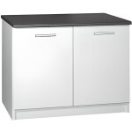 Meuble cuisine bas 120 cm 2 portes tara blanc Meuble cuisine bas 120 cm 2 portes tara blanc