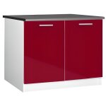 Meuble cuisine bas 120 cm 2 portes tara bordeaux Meuble cuisine bas 120 cm 2 portes tara bordeaux