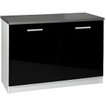 Meuble cuisine bas 120 cm 2 portes tara noir Meuble cuisine bas 120 cm 2 portes tara noir