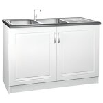 Meuble cuisine bas 120 cm sous évier dina blanc Meuble cuisine bas 120 cm sous évier dina blanc