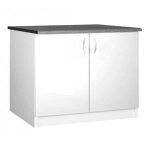 Meuble cuisine bas 120 cm sous évier oxane blanc Meuble cuisine bas 120 cm sous évier oxane blanc