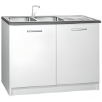 Meuble cuisine bas 120 cm sous évier tara blanc Meuble cuisine bas 120 cm sous évier tara blanc