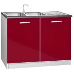 Meuble cuisine bas 120 cm sous évier tara bordeaux Meuble cuisine bas 120 cm sous évier tara bordeaux