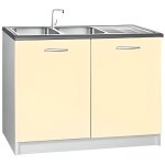 Meuble cuisine bas 120 cm sous évier tara crème Meuble cuisine bas 120 cm sous évier tara crème
