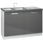 Meuble cuisine bas 120 cm sous évier tara gris Meuble cuisine bas 120 cm sous évier tara gris