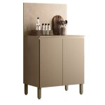 Meuble de cuisine bas 2 portes 2 niches taupe et cr�dence marbre l 80 h 91. 5 p 53. 3 cm - l 80 x l 53. ...