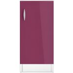 Meuble cuisine bas 40 cm 1 porte oxane aubergine