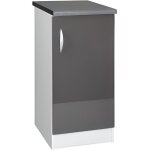 Meuble cuisine bas 40 cm 1 porte oxane gris