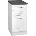 Meuble cuisine bas 40 cm 3 tiroirs dina blanc
