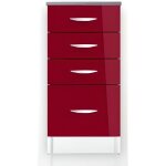Meuble cuisine bas 40 cm 4 tiroirs oxane bordeaux