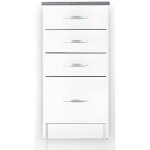 Meuble de cuisine bas 40cm 4 tiroirs oxane - blanc - laqué - contemporain Meuble de cuisine bas 40cm 4 tiroirs oxane - blanc - laqué - contemporain