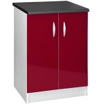 Meuble cuisine bas 60 cm 2 portes oxane bordeaux