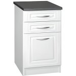 Meuble cuisine bas 60 cm 3 tiroirs dina blanc