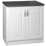 Meuble cuisine bas 80 cm 2 portes dina blanc Meuble cuisine bas 80 cm 2 portes dina blanc