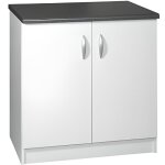 Meuble cuisine bas 80 cm 2 portes oxane blanc