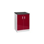 Meuble cuisine bas 80 cm 2 portes oxane bordeaux