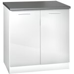 Meuble cuisine bas 80 cm 2 portes tara blanc Meuble cuisine bas 80 cm 2 portes tara blanc