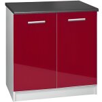 Meuble cuisine bas 80 cm 2 portes tara bordeaux