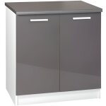 Meuble cuisine bas 80 cm 2 portes tara gris Meuble cuisine bas 80 cm 2 portes tara gris