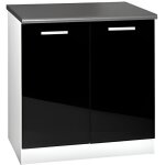 Meuble cuisine bas 80 cm 2 portes tara noir Meuble cuisine bas 80 cm 2 portes tara noir