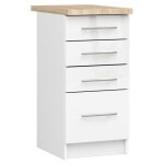 Meuble de cuisine bas akord s40 oliwia modulable blanc 40 cm 4 tiroirs faade blanche brillante 40x46x85 ...