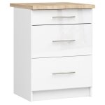 Meuble de cuisine bas akord s60 oliwia modulable blanc 60 cm 3 tiroirs faade blanche brillante 60x46x85 ...